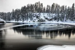 FIN0318_0375_Swirls of ice on the Kitkajoki river (Oulanka national Park Northern Finland)